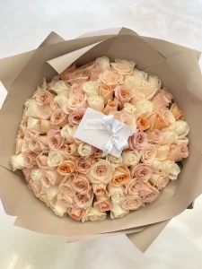 B&BA 100 Rose Peach Bouquet